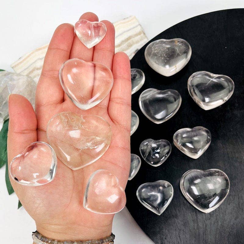 Crystal Quartz Heart Shaped Stone - By Weight