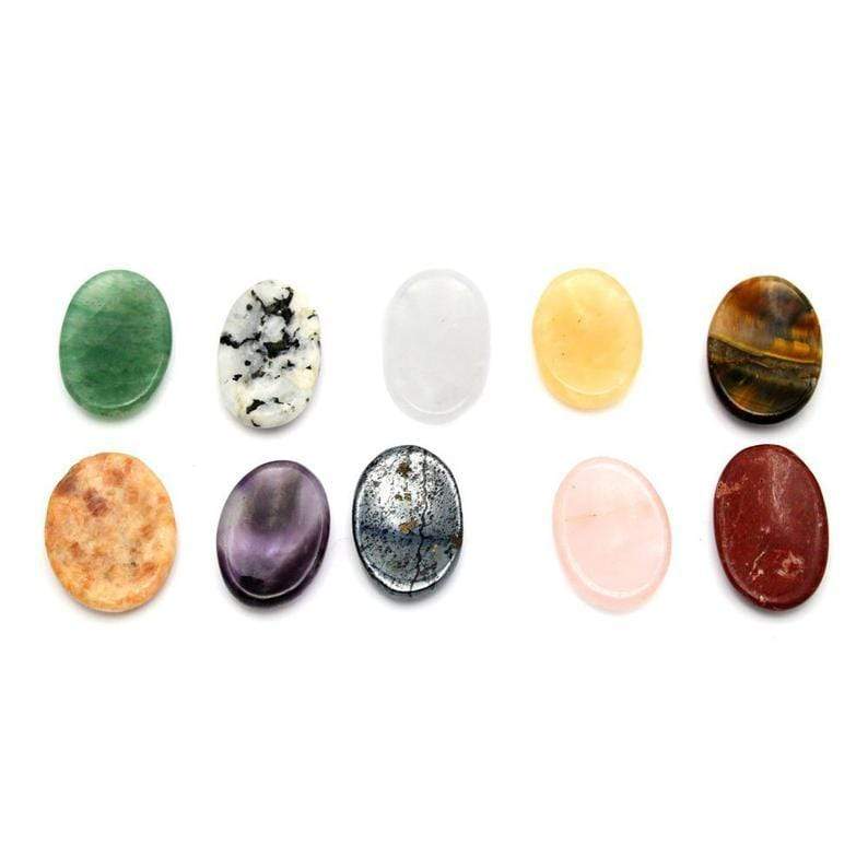 10 mixed Worry Stone Slabs - Thumb Stone - Chakra - (RK8B21)