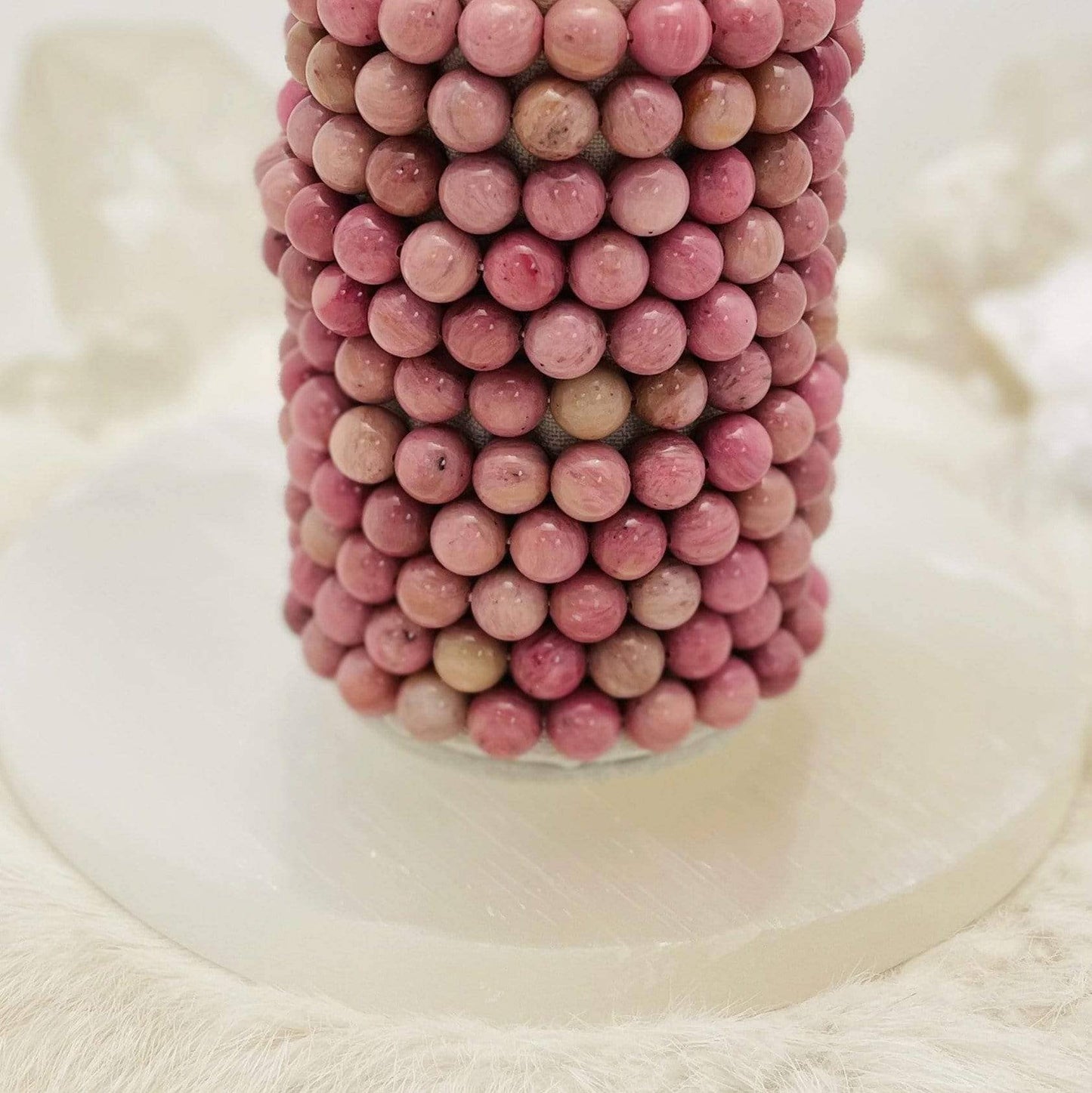 Rhodonite Round Bead Bracelets