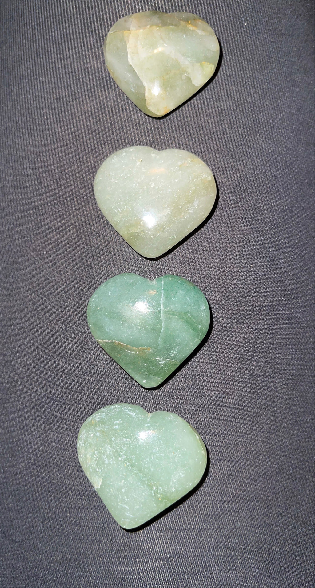 Green Aventurine Hearts