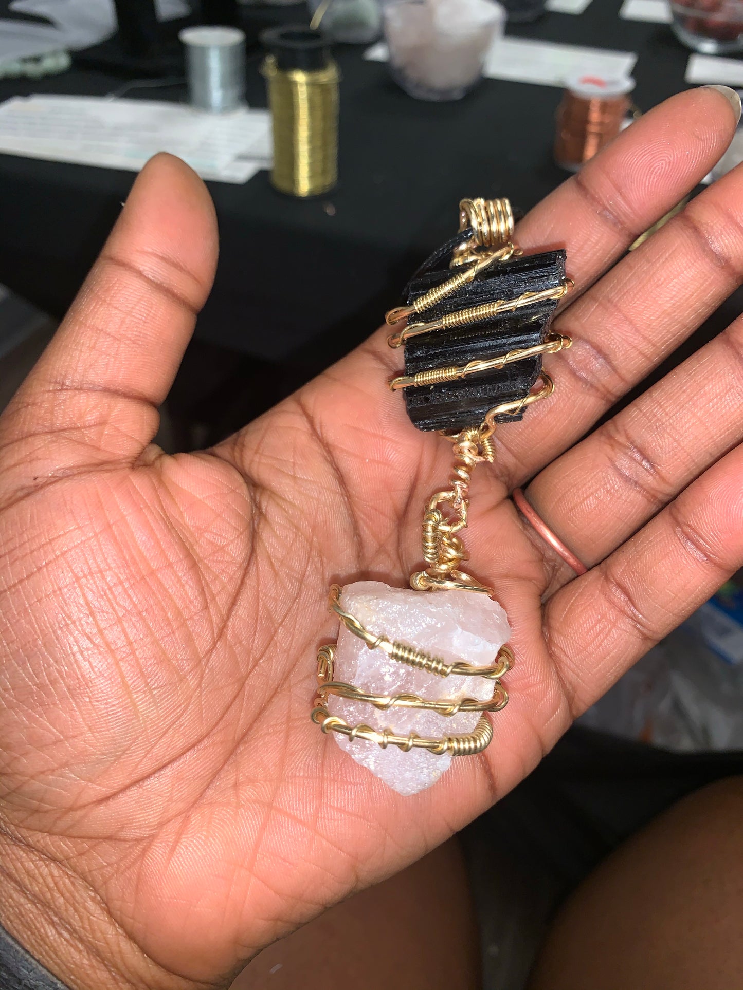 Custom Necklace w/ Two Crystals