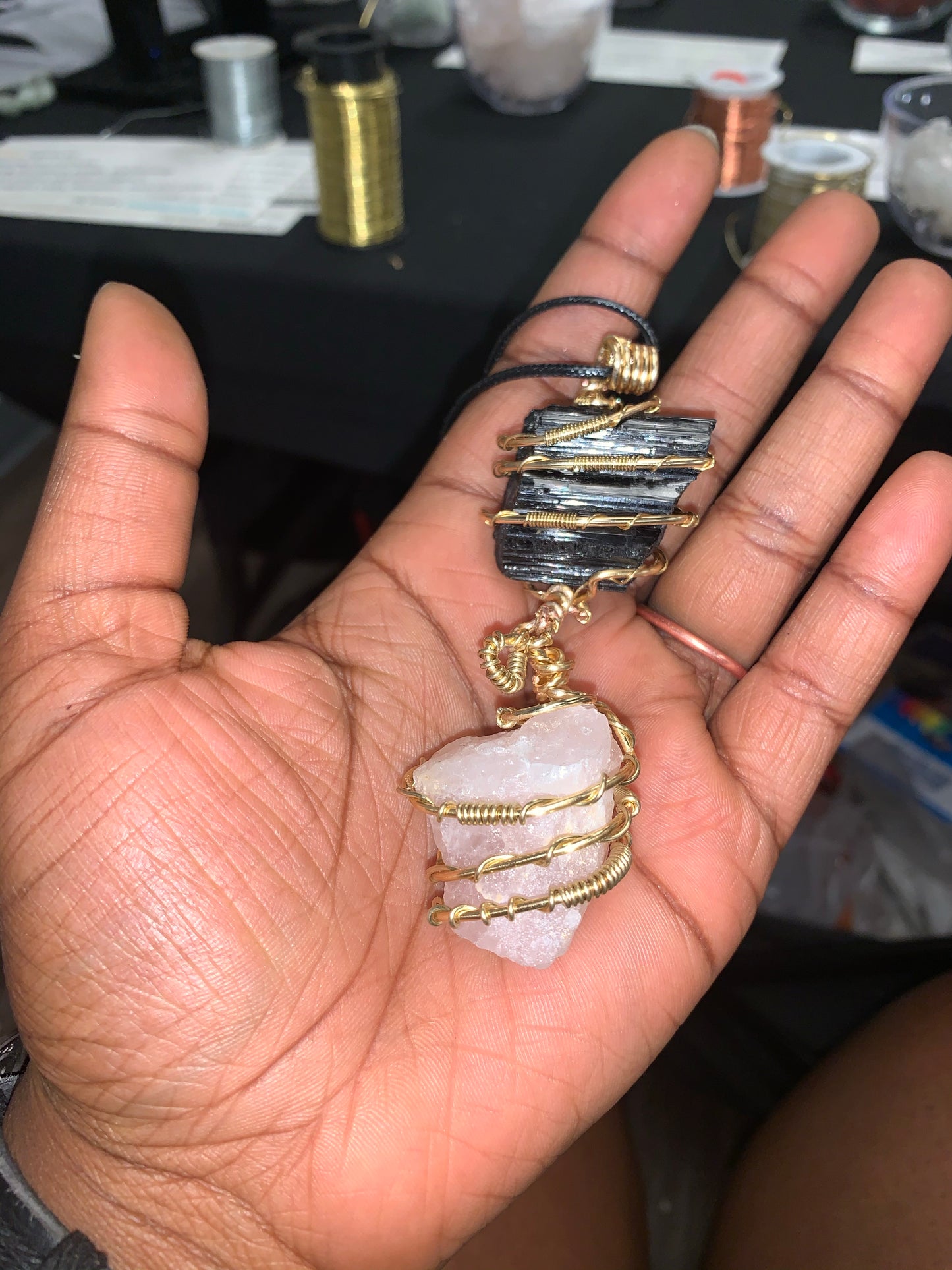 Custom Necklace w/ Two Crystals