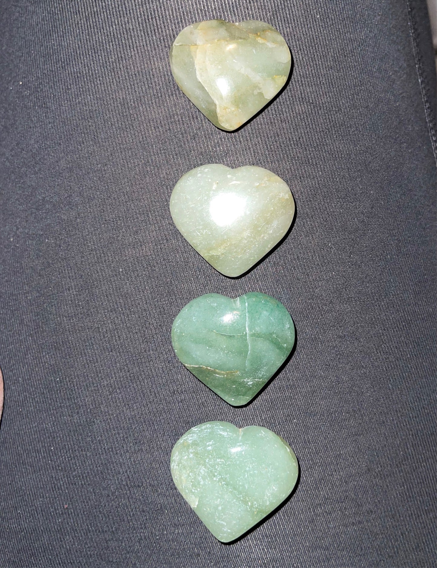 Green Aventurine Hearts